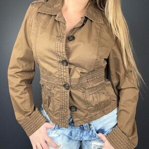 E Spirit Vintage Back-Waist-Tie Y2K Jacket